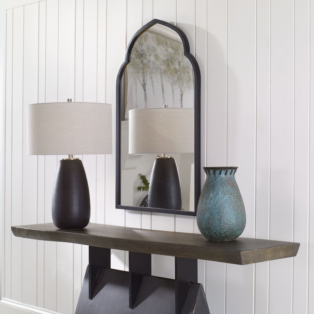 Kenitra Arch Mirror, Black - perfect for enhancing light and creating a sense of space | Image 10 | InSTYLE Home & Rugs