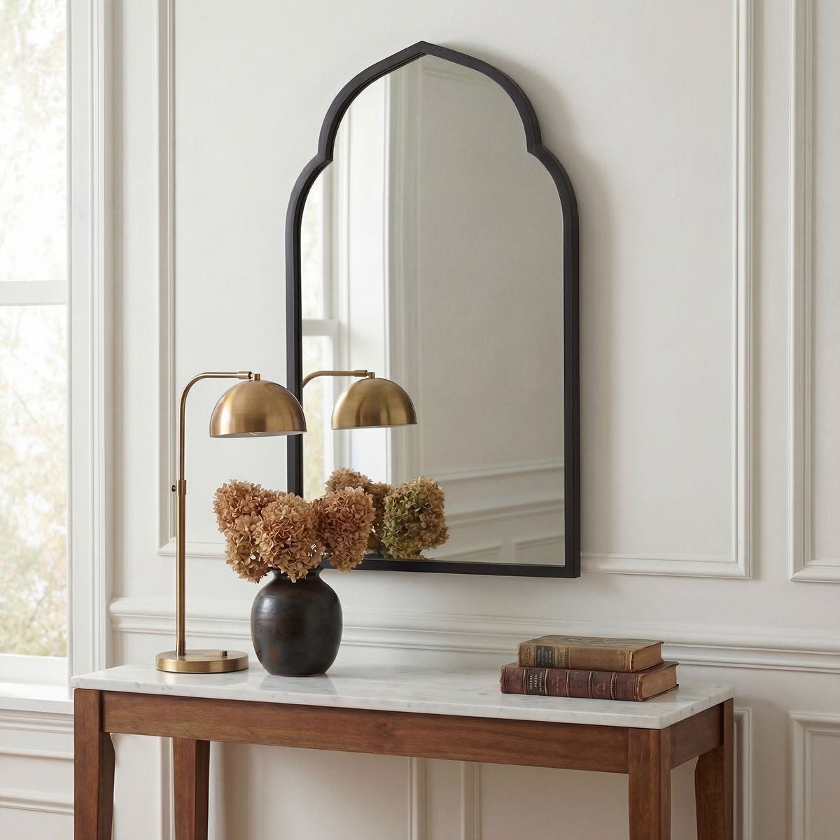 Kenitra Arch Mirror, Black - perfect for enhancing light and creating a sense of space | Image 9 | InSTYLE Home & Rugs