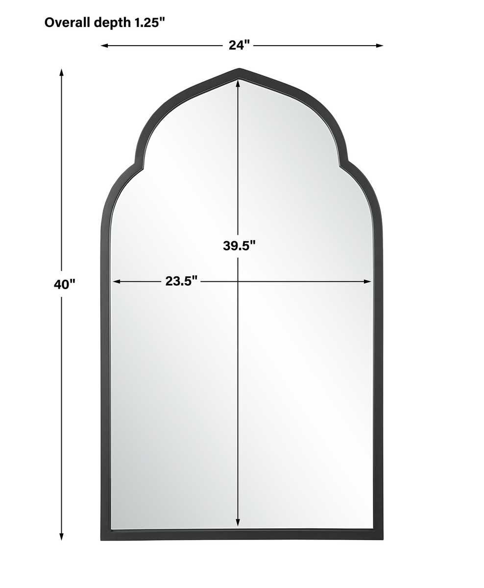 Kenitra Arch Mirror, Black - perfect for enhancing light and creating a sense of space | Image 5 | InSTYLE Home & Rugs