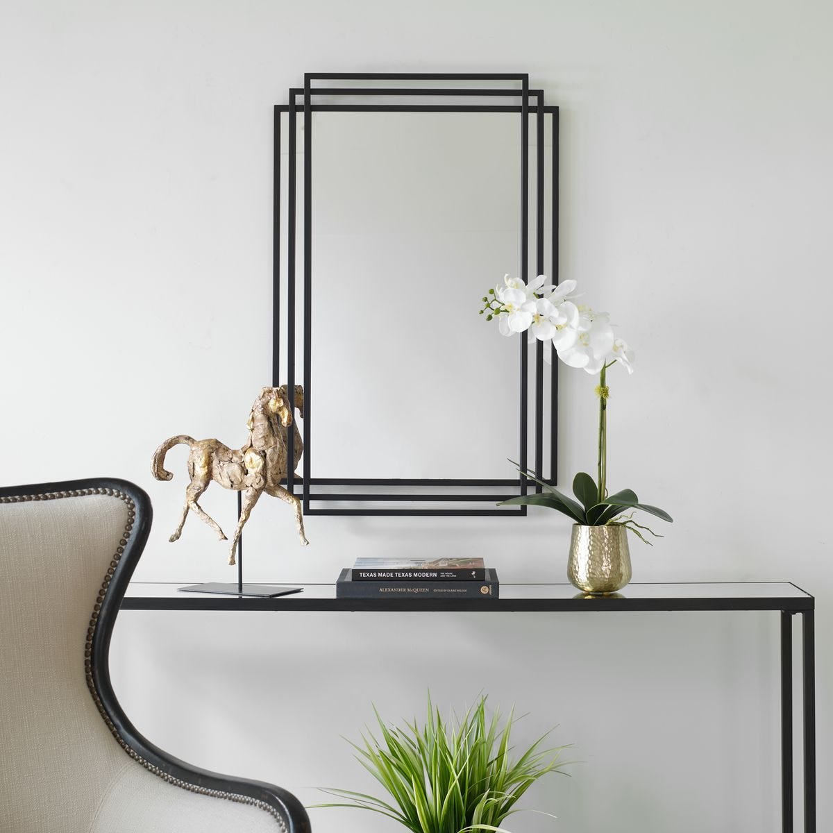 Amherst Mirror, Black - elegant mirror for adding style and light to any room | Image 6 | InSTYLE Home & Rugs