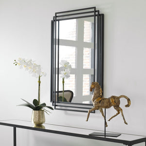 Amherst Mirror, Black - elegant mirror for adding style and light to any room | Image 1 | InSTYLE Home & Rugs