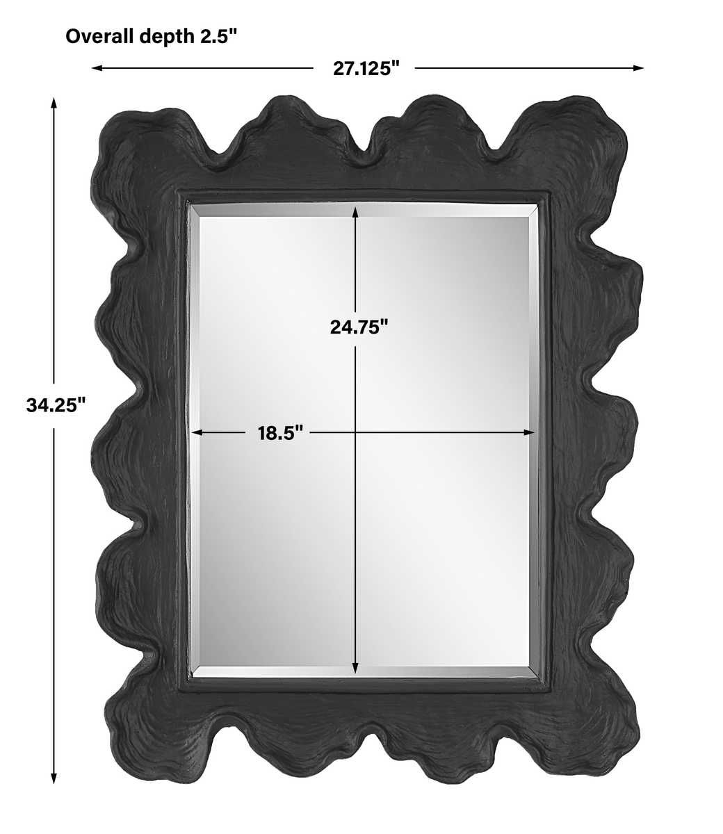 Sea Coral Mirror, Black - full-length mirror for creating the illusion of space and light | Image 7 | InSTYLE Home & Rugs