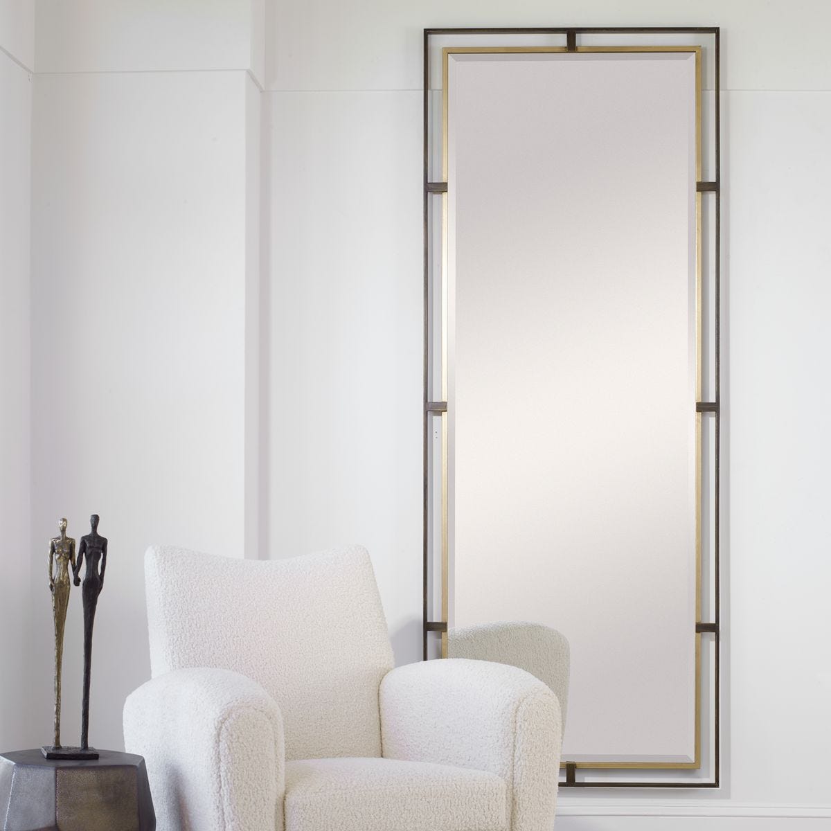Carrizo Tall Mirror - modern mirror with sleek design for contemporary interiors | Image 5 | InSTYLE Home & Rugs