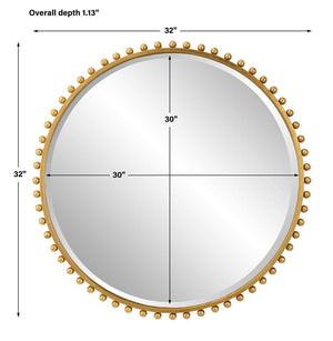 Taza Round Mirror, Gold - elegant mirror for adding style and light to any room | Image 8 | InSTYLE Home & Rugs