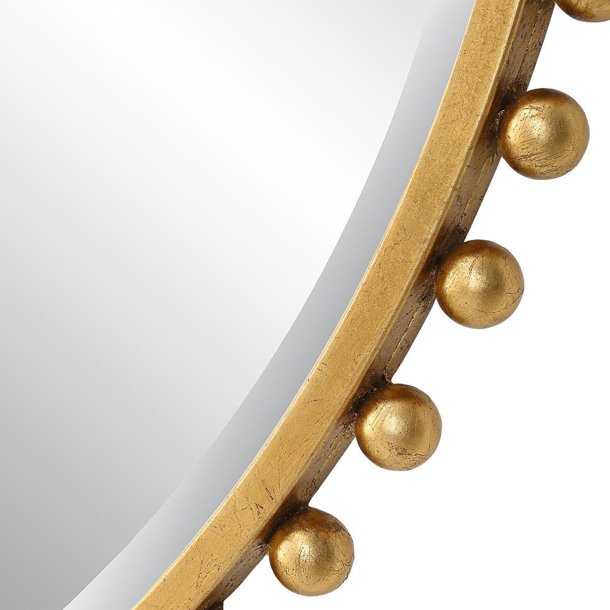 Taza Round Mirror, Gold - elegant mirror for adding style and light to any room | Image 4 | InSTYLE Home & Rugs