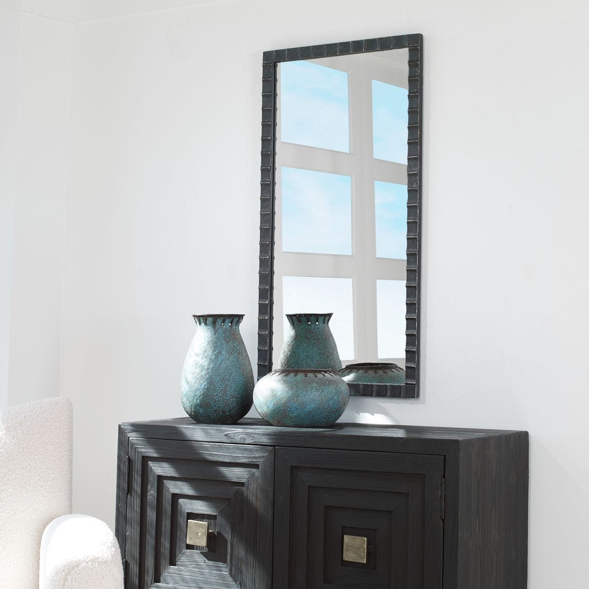 Dandridge Mirror, Black - elegant mirror for adding style and light to any room | Image 5 | InSTYLE Home & Rugs