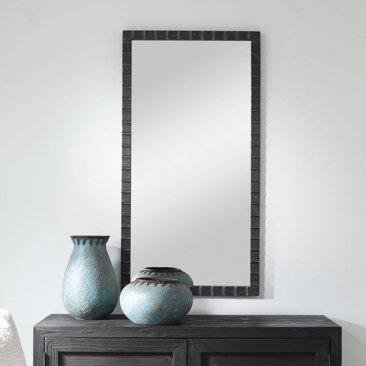 Dandridge Mirror, Black - elegant mirror for adding style and light to any room | Image 1 | InSTYLE Home & Rugs