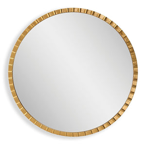 Dandridge Round Mirror, Gold - full-length mirror for creating the illusion of space and light | Image 2 | InSTYLE Home & Rugs