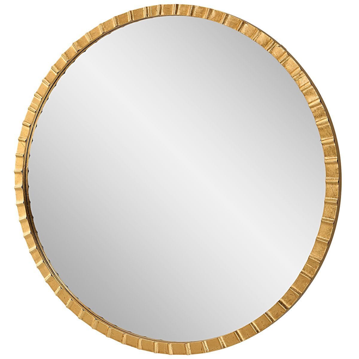 Dandridge Round Mirror, Gold - full-length mirror for creating the illusion of space and light | Image 3 | InSTYLE Home & Rugs