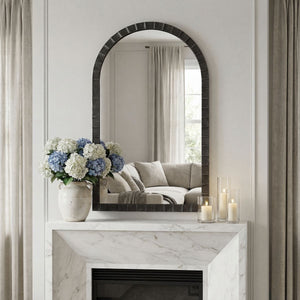 Dandridge Arch Mirror, Black - modern mirror with sleek design for contemporary interiors | Image 6 | InSTYLE Home & Rugs