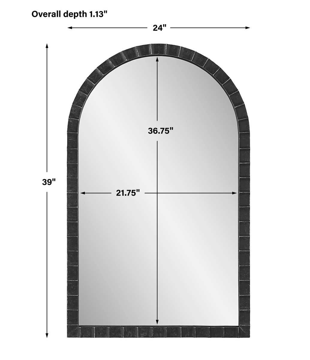 Dandridge Arch Mirror, Black - modern mirror with sleek design for contemporary interiors | Image 5 | InSTYLE Home & Rugs
