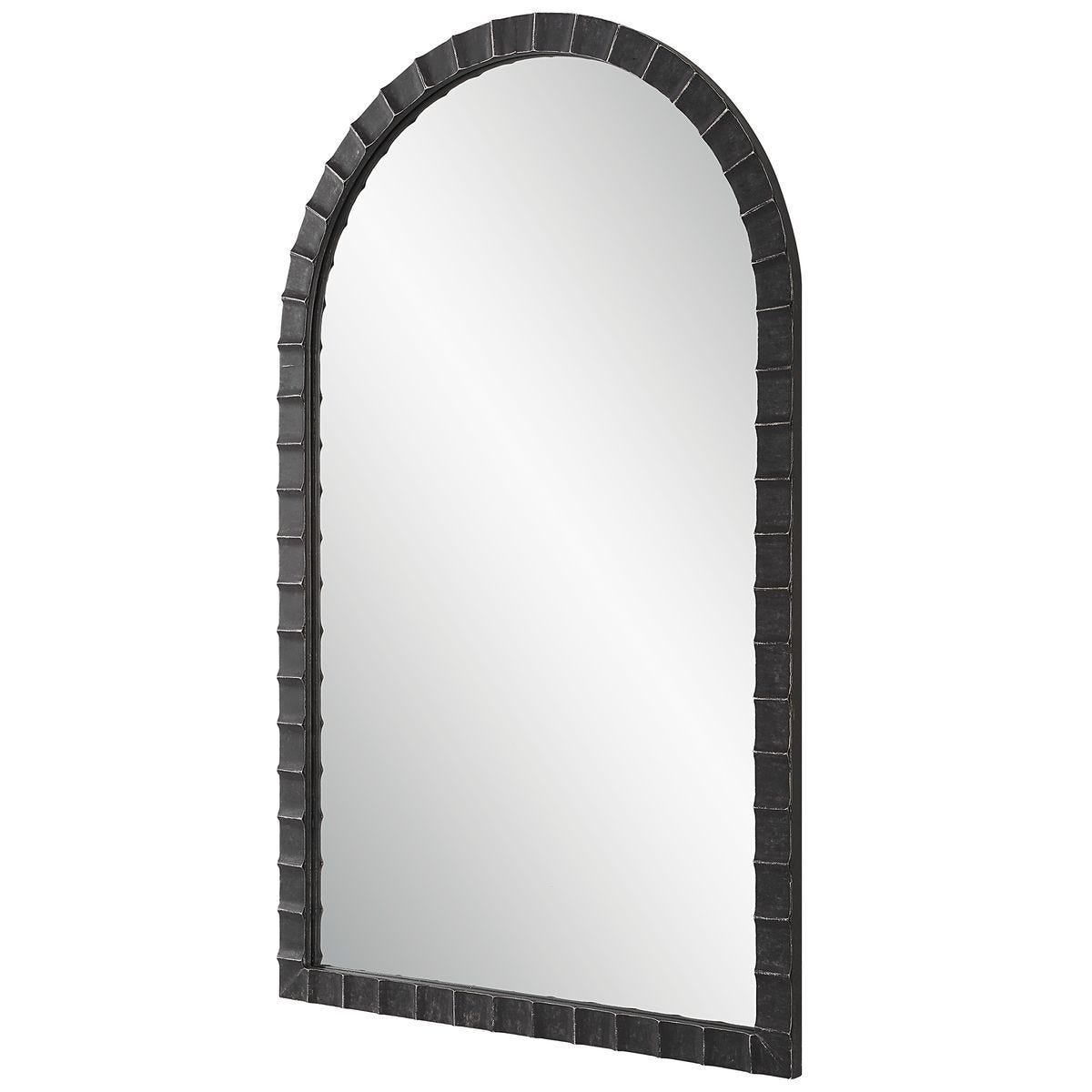 Dandridge Arch Mirror, Black - modern mirror with sleek design for contemporary interiors | Image 2 | InSTYLE Home & Rugs