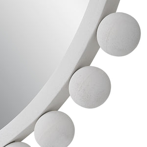 Cyra Round Mirror, White - elegant mirror for adding style and light to any room | Image 4 | InSTYLE Home & Rugs
