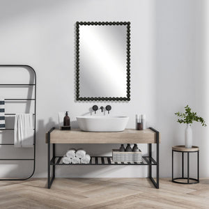 Serna Vanity Mirror, Black - elegant mirror for adding style and light to any room | Image 5 | InSTYLE Home & Rugs