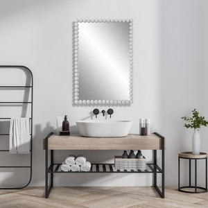 Serna Vanity Mirror, White - elegant mirror for adding style and light to any room | Image 5 | InSTYLE Home & Rugs