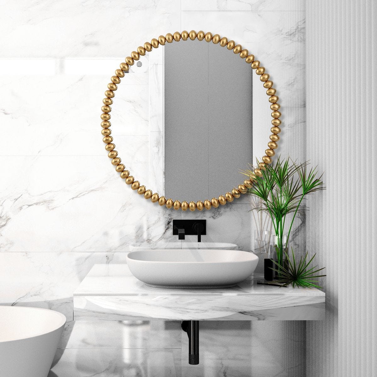Byzantine Round Mirror - full-length mirror for creating the illusion of space and light | Image 1 | InSTYLE Home & Rugs