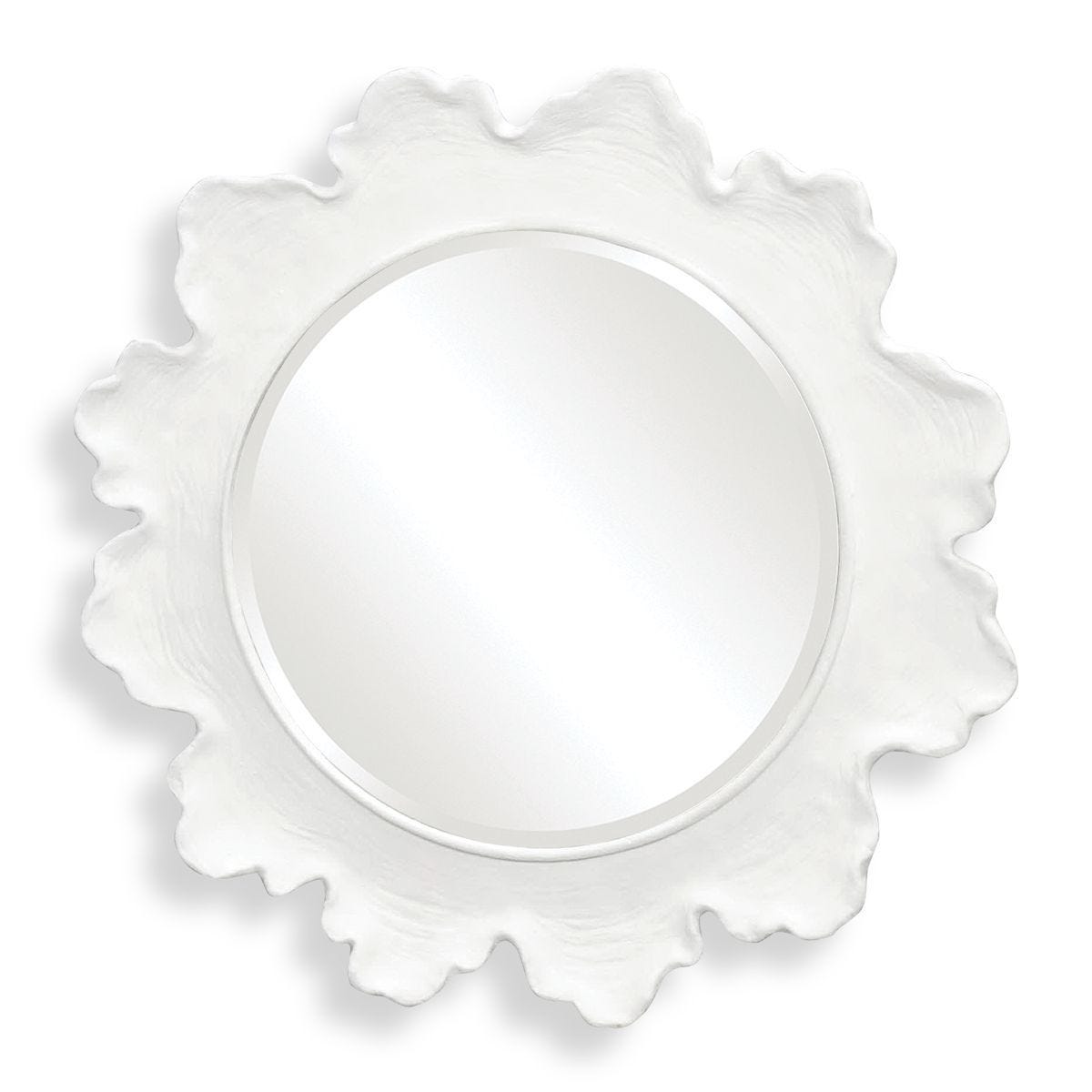 Sea Coral Round Mirror, White - full-length mirror for creating the illusion of space and light | Image 2 | InSTYLE Home & Rugs