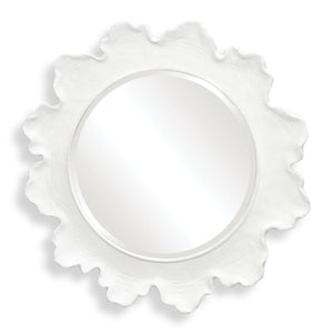 Sea Coral Round Mirror, White - full-length mirror for creating the illusion of space and light | Image 2 | InSTYLE Home & Rugs