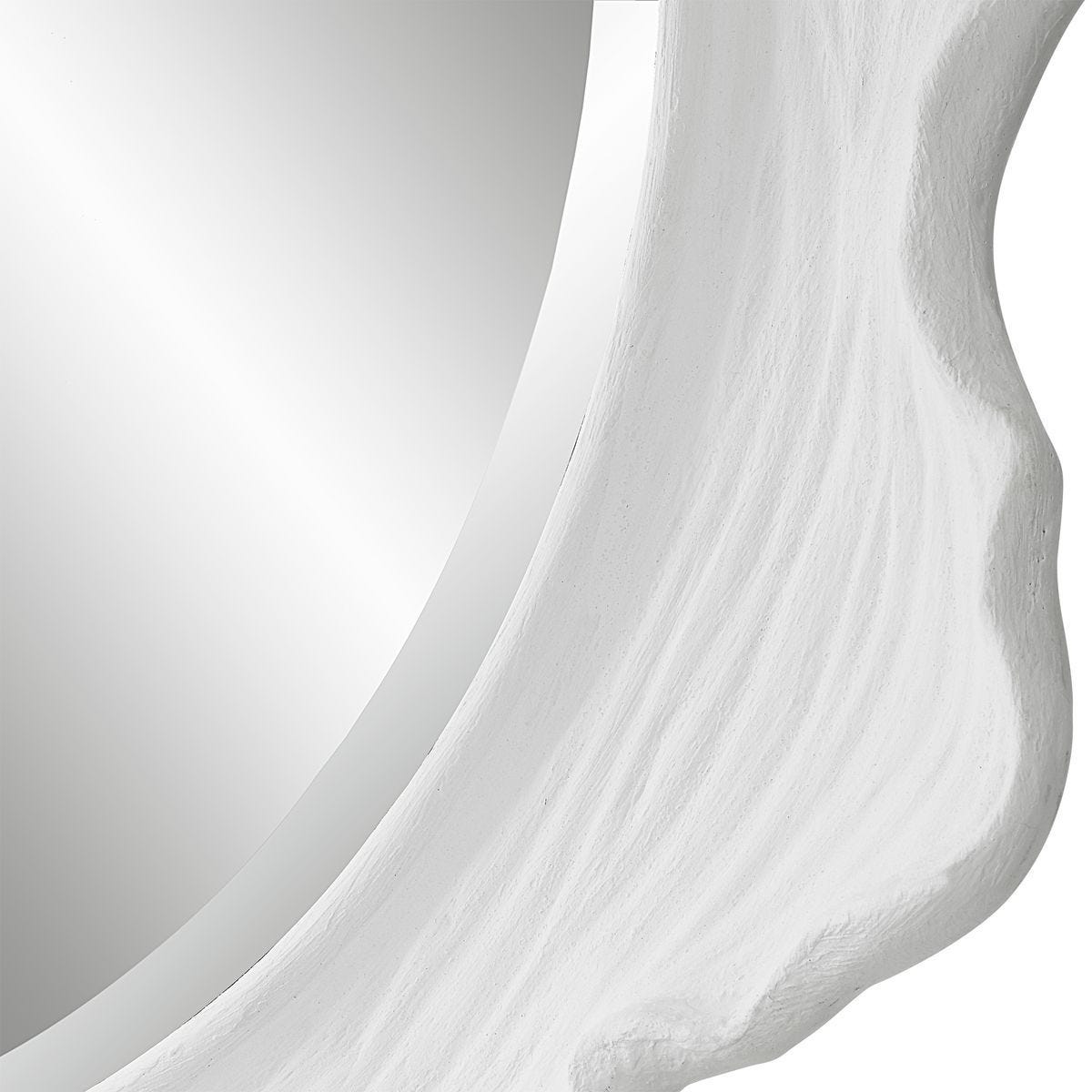 Sea Coral Round Mirror, White - full-length mirror for creating the illusion of space and light | Image 4 | InSTYLE Home & Rugs