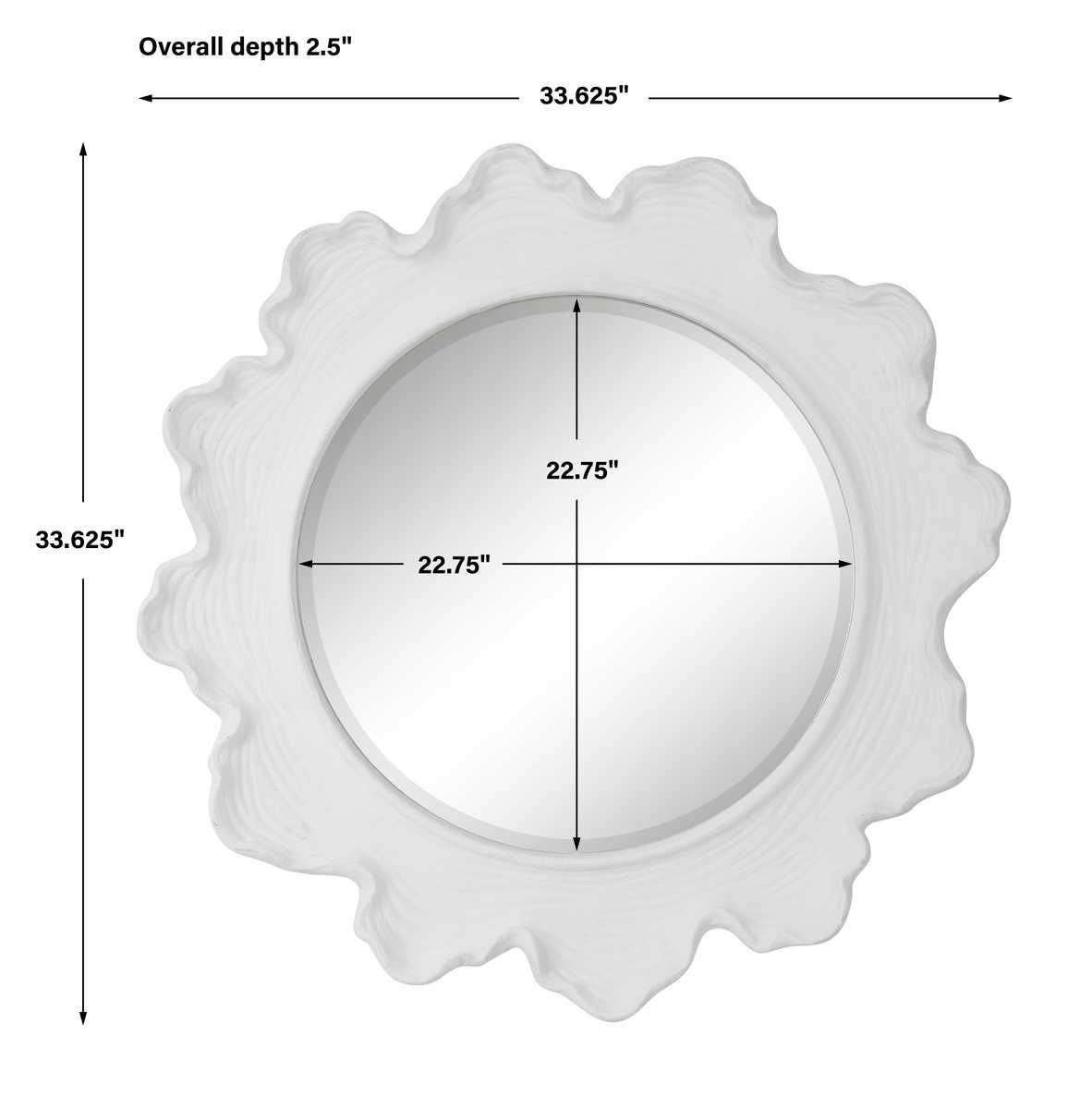 Sea Coral Round Mirror, White - full-length mirror for creating the illusion of space and light | Image 8 | InSTYLE Home & Rugs
