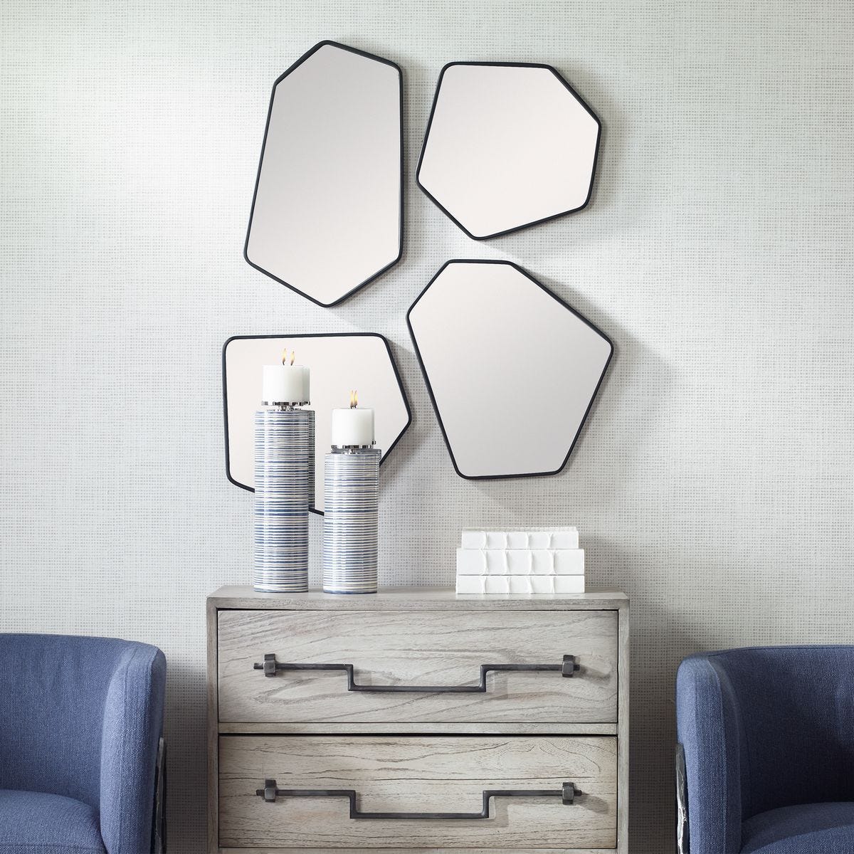 Linneah Mirrors, Black, S/4 - available in various shapes, sizes, and frame styles | Image 1 | InSTYLE Home & Rugs