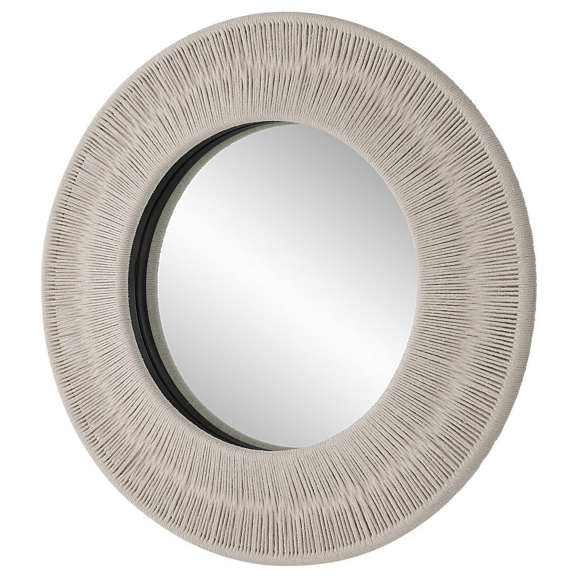 Sailor's Knot Small Round Mirror, White - modern mirror with sleek design for contemporary interiors | Image 3 | InSTYLE Home & Rugs