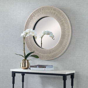 Sailor's Knot Small Round Mirror, White - modern mirror with sleek design for contemporary interiors | Image 1 | InSTYLE Home & Rugs