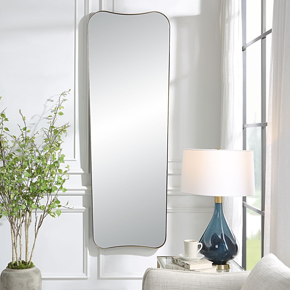 Belvoir Large Mirror - full-length mirror for creating the illusion of space and light | Image 5 | InSTYLE Home & Rugs