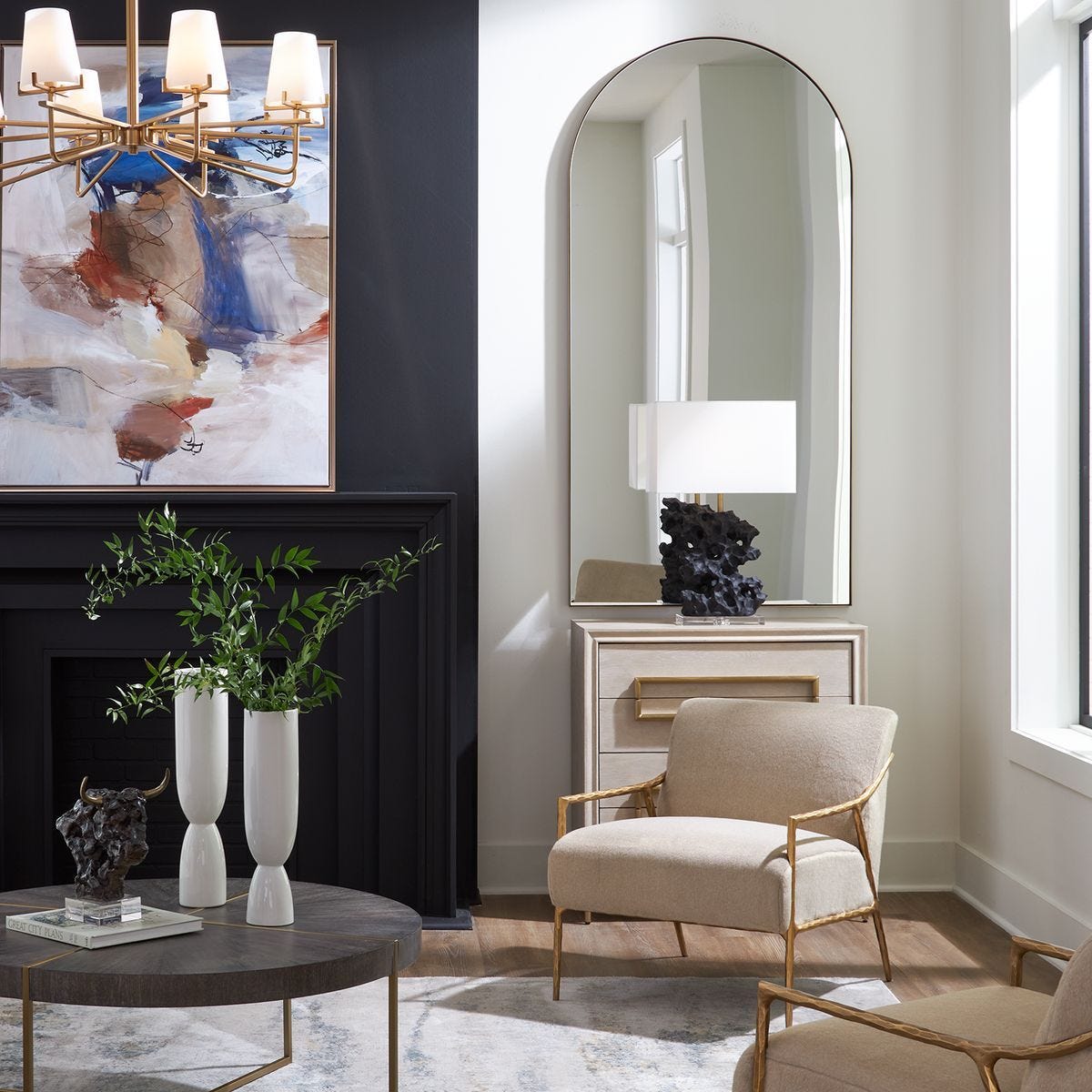Crosley Arch Mirror - elegant mirror for adding style and light to any room | Image 1 | InSTYLE Home & Rugs