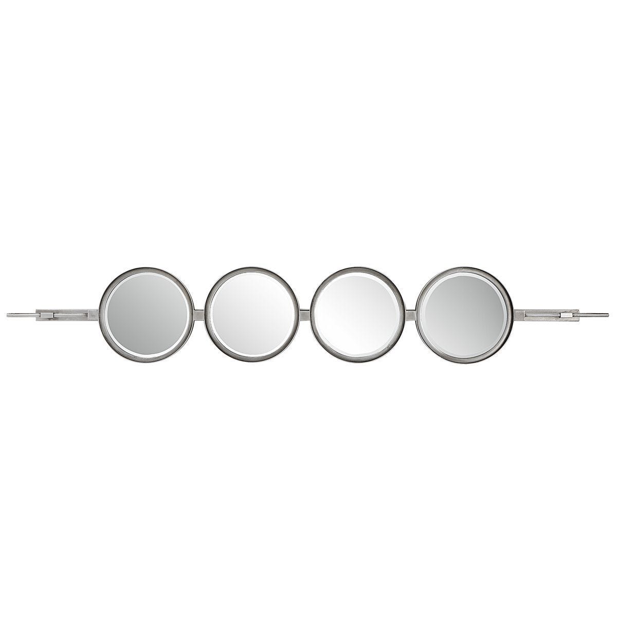Button Mirror, Silver - modern mirror with sleek design for contemporary interiors | Image 3 | InSTYLE Home & Rugs