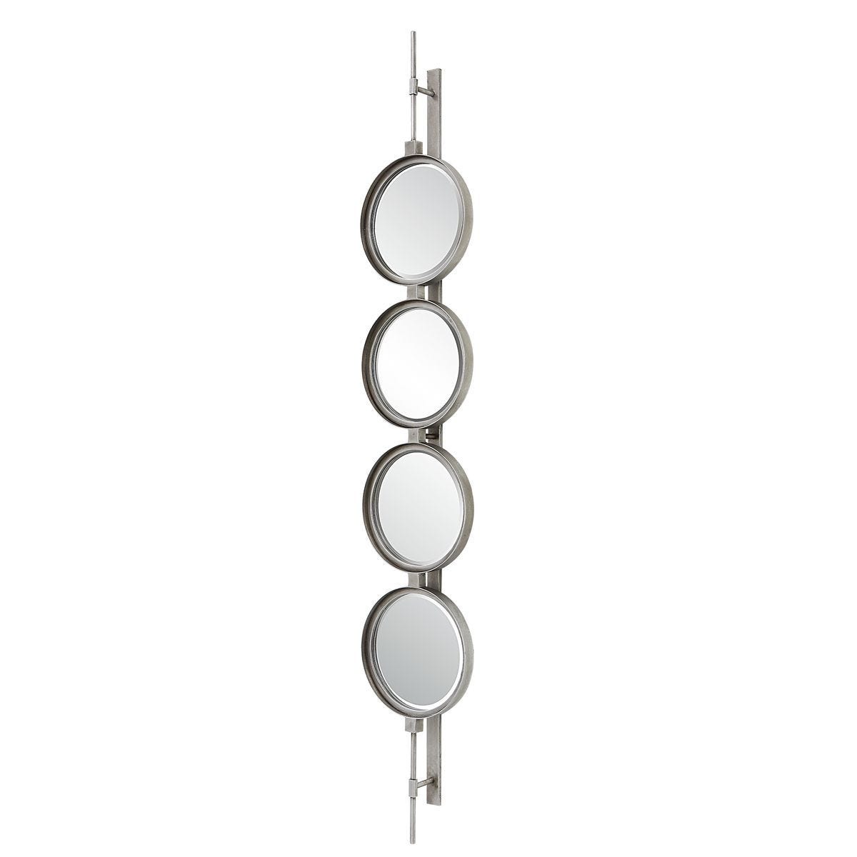 Button Mirror, Silver - modern mirror with sleek design for contemporary interiors | Image 4 | InSTYLE Home & Rugs