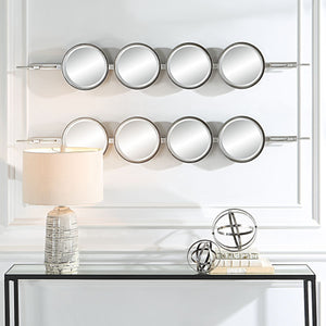 Button Mirror, Silver - modern mirror with sleek design for contemporary interiors | Image 6 | InSTYLE Home & Rugs