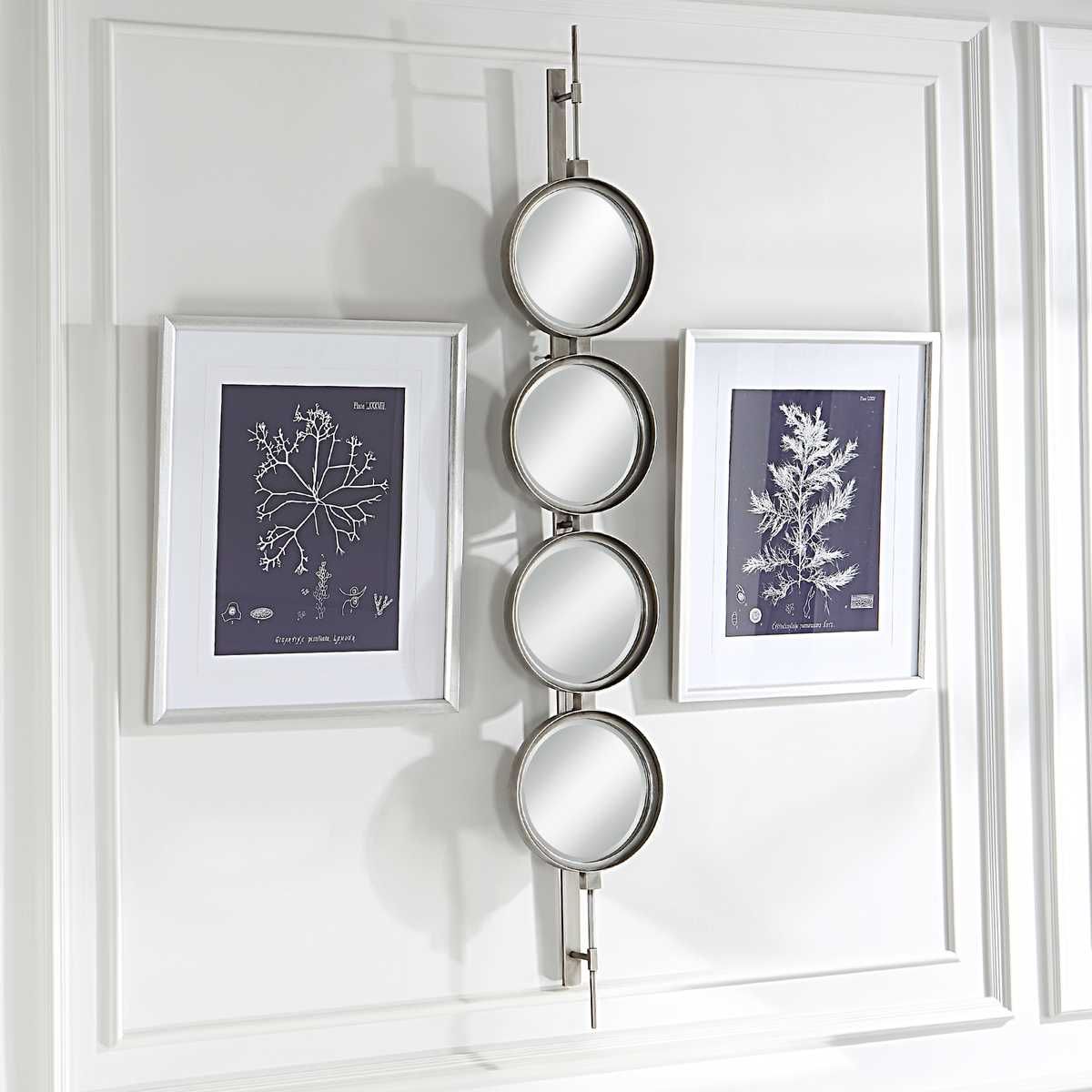 Button Mirror, Silver - modern mirror with sleek design for contemporary interiors | Image 7 | InSTYLE Home & Rugs
