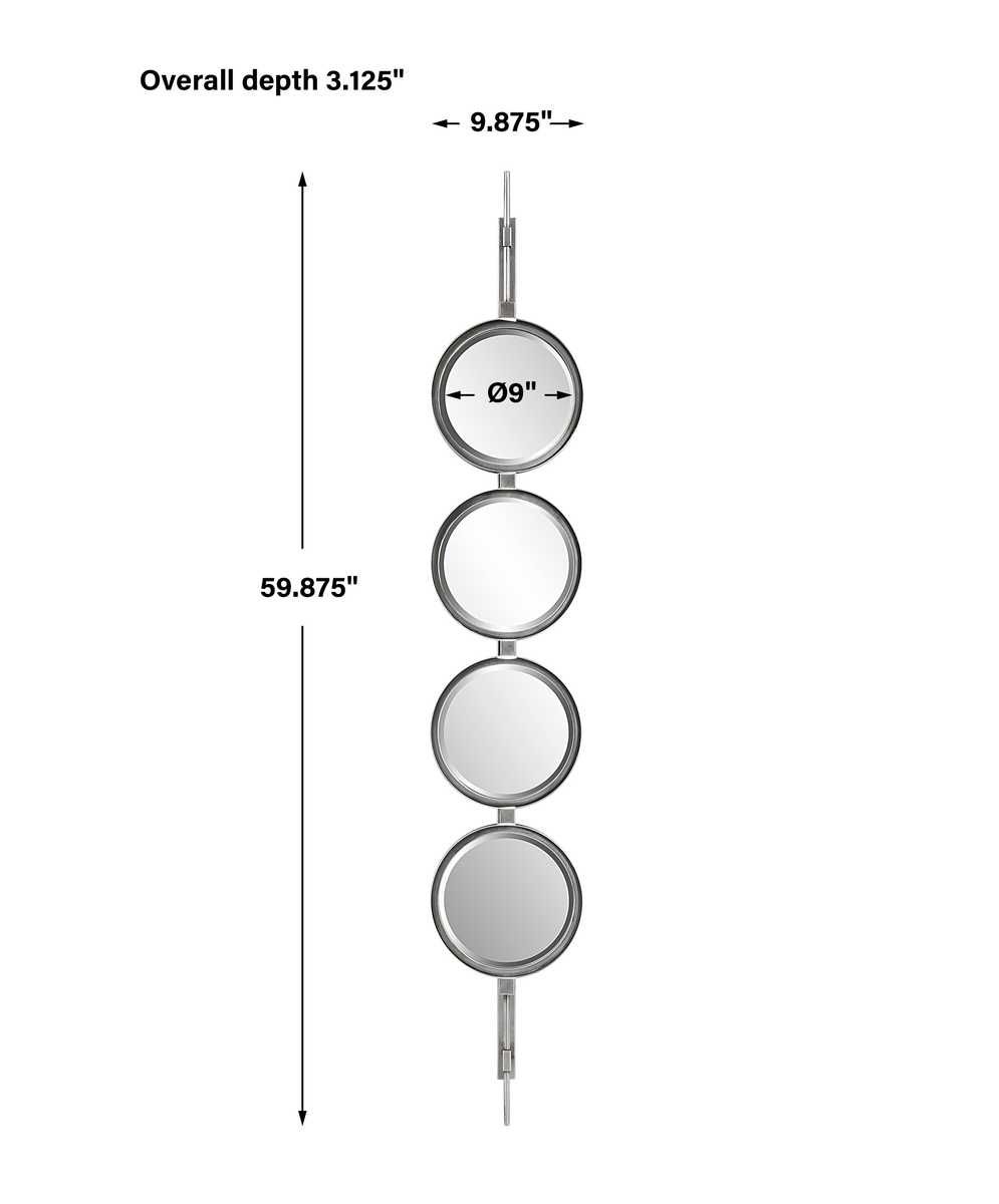 Button Mirror, Silver - modern mirror with sleek design for contemporary interiors | Image 8 | InSTYLE Home & Rugs