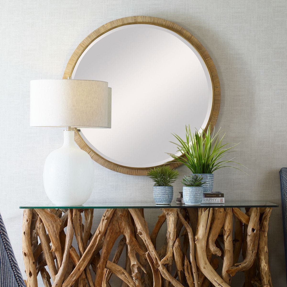 Paradise Round Mirror - modern mirror with sleek design for contemporary interiors | Image 1 | InSTYLE Home & Rugs