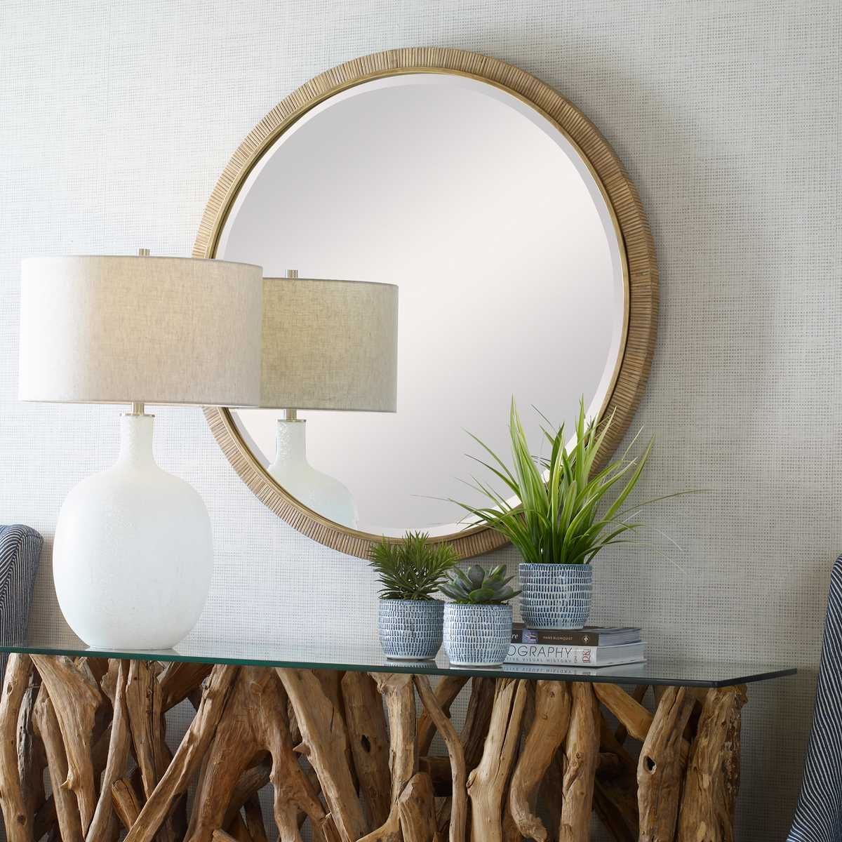 Paradise Round Mirror - modern mirror with sleek design for contemporary interiors | Image 7 | InSTYLE Home & Rugs