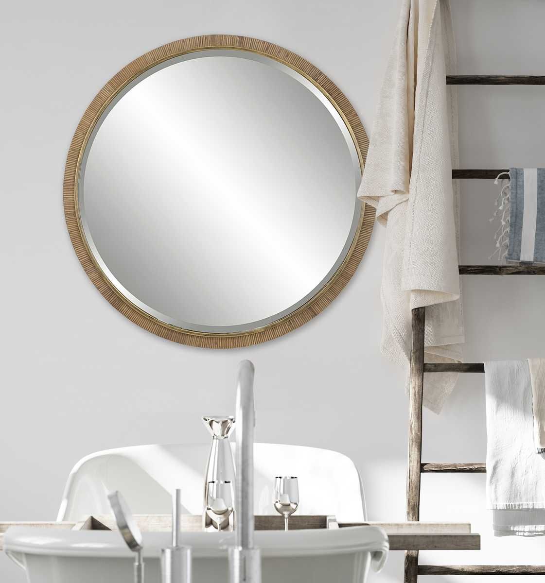 Paradise Round Mirror - modern mirror with sleek design for contemporary interiors | Image 6 | InSTYLE Home & Rugs