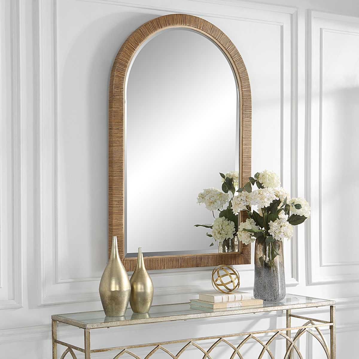 Cape Arch Mirror, Natural - modern mirror with sleek design for contemporary interiors | Image 5 | InSTYLE Home & Rugs