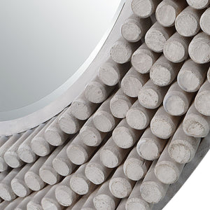Portside Round Mirror, Gray - full-length mirror for creating the illusion of space and light | Image 4 | InSTYLE Home & Rugs
