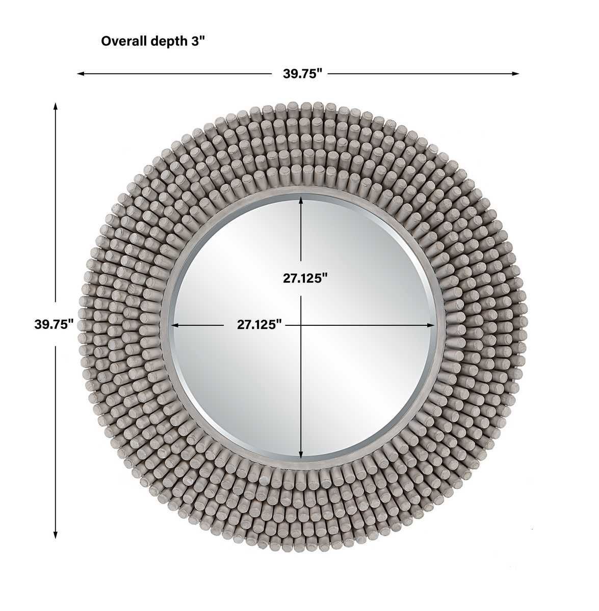 Portside Round Mirror, Gray - full-length mirror for creating the illusion of space and light | Image 6 | InSTYLE Home & Rugs