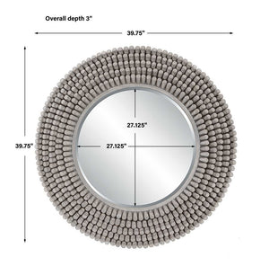 Portside Round Mirror, Gray - full-length mirror for creating the illusion of space and light | Image 6 | InSTYLE Home & Rugs