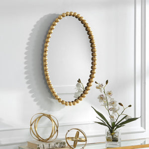 Serna Oval Mirror, Gold - full-length mirror for creating the illusion of space and light | Image 5 | InSTYLE Home & Rugs