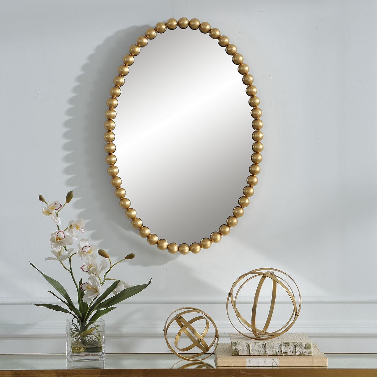 Serna Oval Mirror, Gold - full-length mirror for creating the illusion of space and light | Image 1 | InSTYLE Home & Rugs