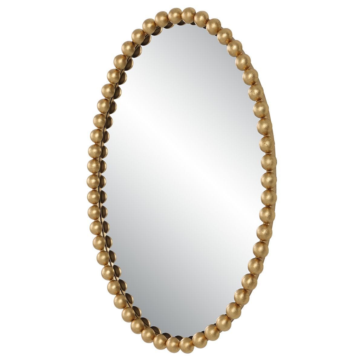Serna Oval Mirror, Gold - full-length mirror for creating the illusion of space and light | Image 3 | InSTYLE Home & Rugs