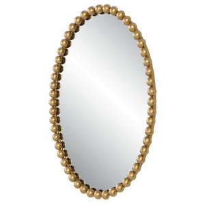 Serna Oval Mirror, Gold - full-length mirror for creating the illusion of space and light | Image 3 | InSTYLE Home & Rugs