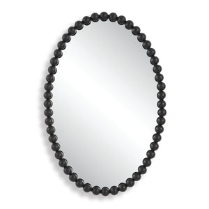 Serna Oval Mirror, Black - elegant mirror for adding style and light to any room | Image 2 | InSTYLE Home & Rugs