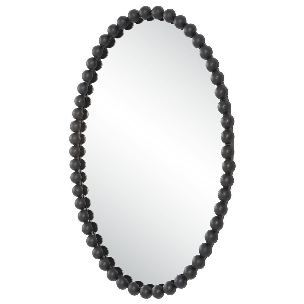 Serna Oval Mirror, Black - elegant mirror for adding style and light to any room | Image 3 | InSTYLE Home & Rugs