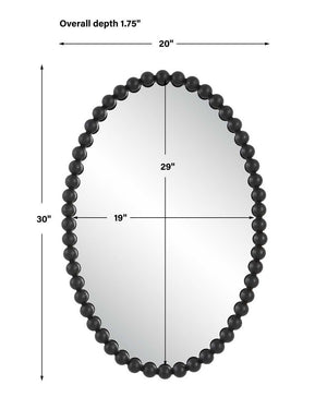 Serna Oval Mirror, Black - elegant mirror for adding style and light to any room | Image 6 | InSTYLE Home & Rugs