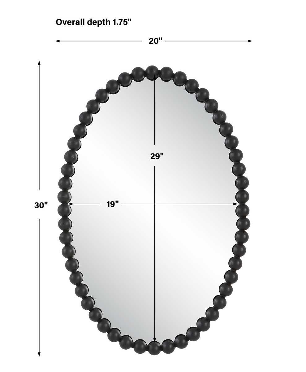 Serna Oval Mirror, Black - elegant mirror for adding style and light to any room | Image 6 | InSTYLE Home & Rugs