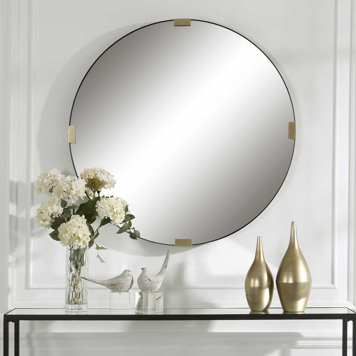 Clip Round Mirror - modern mirror with sleek design for contemporary interiors | Image 1 | InSTYLE Home & Rugs